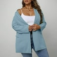 thumbnail image 4 of Ltctricy Women's Oversized Blazers Business Casual Lapel Long Sleeve Button Solid Color Suit Jackets Work Office Outwear Coats(Light Blue,X-Large), 4 of 7