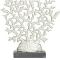 thumbnail image 4 of 12" x 16" Silver Aluminum Metal Coral Sculpture with Marble Base, by DecMode, 4 of 8