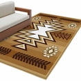 thumbnail image 2 of 3'x5' Area Rugs, Brown Southwest Indoor Outdoor Area Rug for Living Room Bedroom, Western Rustic Ethnic Mexican Aztec Washable Bathroom Rugs Kitchen Floor Carpet Mats Home Decor Aesthetic, 2 of 8
