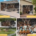 thumbnail image 6 of Forest Deer Garage Door Cover Banner 7 x 16 FT, Farmhouse Vintage River Elk Garage Door Curtains Backdrop with Grommets for Indoor Outdoor Wall Party Porch Yard Decorations Background, 6 of 9