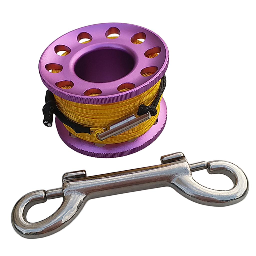 49Ft Finger Spool Reel with Dual End Snap for Cave Wreck Tech SCUBA