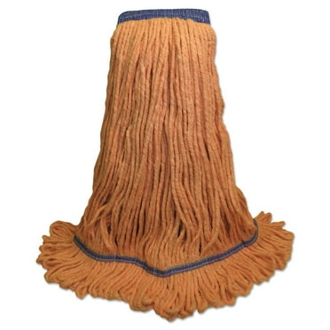 Boardwalk BWK504OR 5 in. Super Loop Cotton/Synthetic Fiber Wet Mop Head - X-Large, Orange (12/Carton)