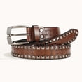 thumbnail image 5 of ibiyuan Mens Black Belt Western Cowboy Belt with Bull Buckle Floral Embossed Design Adjustable Fashion Accessory for Daily Wear and Parties, 5 of 6