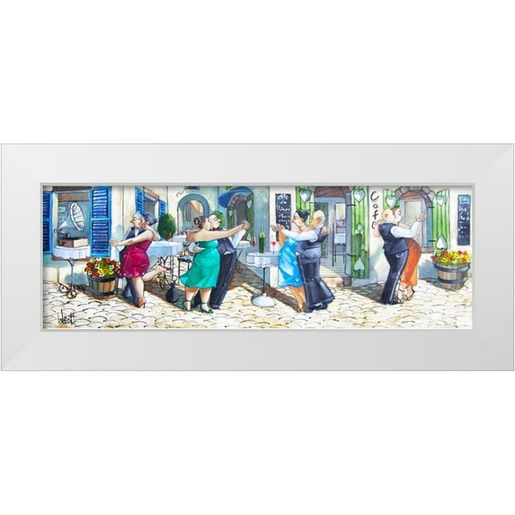 West, Ronald 24x11 White Modern Wood Framed Museum Art Print Titled - Lets Dance III