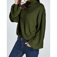thumbnail image 2 of SSLR Oversized Sweaters for Women Turtleneck Sweater Drop Shoulder Knit Long Lantern Sleeve Pullover Sweater, 2 of 8