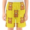 thumbnail image 2 of Bear Tile Yellow Pattern Athletic Shorts Breathable with Comfort Fit Drawstring Casual Sweatshorts Small, 2 of 9