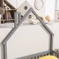 thumbnail image 3 of Miniyam Full Size House-Shaped Headboard Floor Bed with Fence for Toddler, Gray, 3 of 8