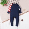 thumbnail image 6 of Weebloom Baby Boy Girl Outfits Footless 4Th Of July Long Sleeve Romper Jumpsuit For Independence Day Fall And Casual Zip Up Pjs Sleepers Onesies Pajamas Clothes Set Blue 0-3 Months, 6 of 9