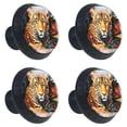 thumbnail image 2 of 4 Pcs Leopard Knobs for Kitchen Cabinet Cupboard Dresser Bookcase Drawer Pulls Handles Round Home Decor, 2 of 8