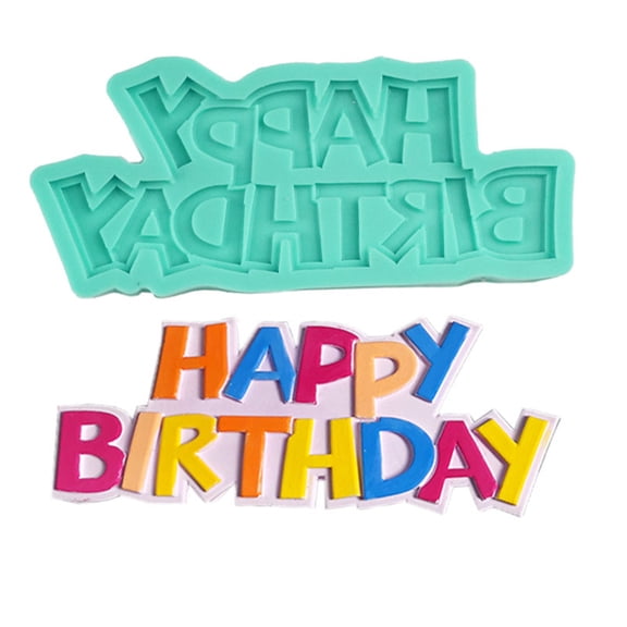 Huayishang Silicone Molds Silicone Mold of Happy Birthday in Capital Letters, Kitchen Essentials Clearance Sale