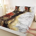 thumbnail image 3 of jejeloiu Abstract Fulid Art Twin Sheet Sets,Marble Desgin Twin Fitted Sheet,Gold Glitter Print Flat Sheet For Adults,Breathable Home Decor,3-Piece, 3 of 7