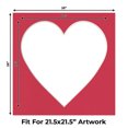 thumbnail image 2 of Deep Red Picture Frame Mat for 26x26 Frames - Heart Opening for 22x22 Photos - 1 Mat, 2 of 7