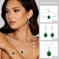 thumbnail image 4 of Linawe Silver Emerald Green Earrings, Imitation Diamond Dangle Rhinestone Cubic Zirconia Crystal Drop Earrings for Women, Teardrop Birthstone Drop Earrings, Wedding Jewelry Set, 4 of 7