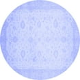 thumbnail image 1 of Ahgly Company Indoor Round Oriental Blue Traditional Area Rugs, 4' Round, 1 of 4