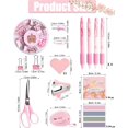 thumbnail image 4 of Desk Accessories LXEVIHK Pink 24 unidades con dispensador de cinta y engrapadora, 4 of 7