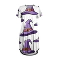thumbnail image 4 of CQXIDFH Women Halloween Nightgown Short Sleeve Crew Neck Sleep Dress Print Loose Casual Loungewear Summer Fall Holiday Sleep Shirt Dress, Sleepwear Hot Sales, 2XL, 4 of 4