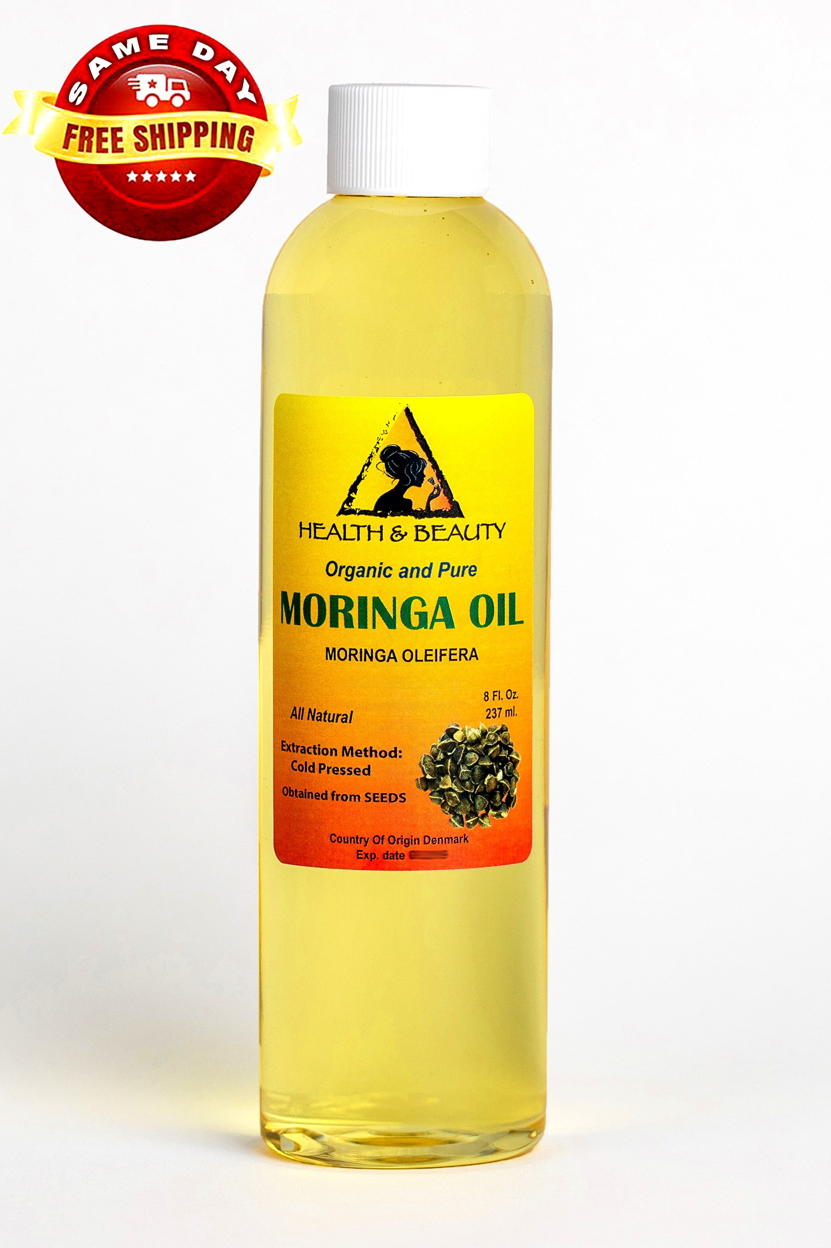 Moringa Oil Unrefined Organic Virgin Carrier Cold Pressed Natural Fresh 100% Pure 8 oz