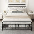 thumbnail image 2 of Taomika Black Full Size Modern Metal Platform Bed, 2 of 10