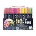 thumbnail image 2 of EGNMCR Double Line Pen Color Hand Account Pen Dream Metal Pen Hand-painted 24 Color Highlighter Marker Pen 3ml Water Color Pen, 2 of 9