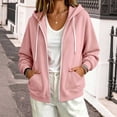 thumbnail image 4 of Besolor Womens Zip up Hoodies Drawstring Long Sleeve Sweatshirts Fall Winter Casual Thermal Warm Outdoor Track Jacket with Pockets(Small,Pink), 4 of 5