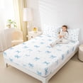 thumbnail image 3 of Erosebridal Fashion Ribbon Full Size Sheets, Cool Girls Bow Bed Sheets, White Blue, 4pcs, 3 of 5