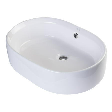 EAGO BA132 22" OVAL CERAMIC ABOVE MOUNT BASIN VESSEL SINK