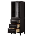 thumbnail image 2 of Daria Linen Tower in Dark Espresso with Matte Black Trim, Shelved Cabinet Storage, and 3 Drawers, 2 of 3