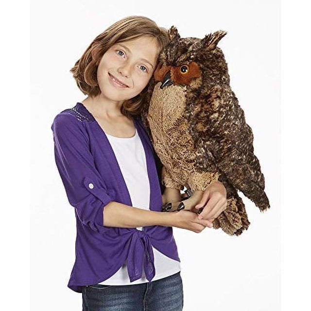 Peluche Melissa & Doug, búho gigante, 17 cm, color marrón