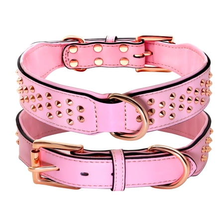 Pet Artist Retro Studded Leather Dog Collar Heavy Duty for Medium Large Dogs Rottweiler Pitbull German Shepherd Adjustable