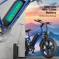 thumbnail image 3 of OUXI Electric Bike for Adults, 500W Electric Bicycle, 48V 13Ah Battery, 20'' Fat Tire Ebike, 38 Miles Range Mountain Bike for Cycling, 7 Speed E Bike, E-bike UL2849, 3 of 5