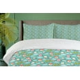 thumbnail image 4 of Ambesonne Christmas Duvet Cover Sets, Happy Noel Penguins Gifts, 2-King, Seafoam Multicolor, 4 of 7