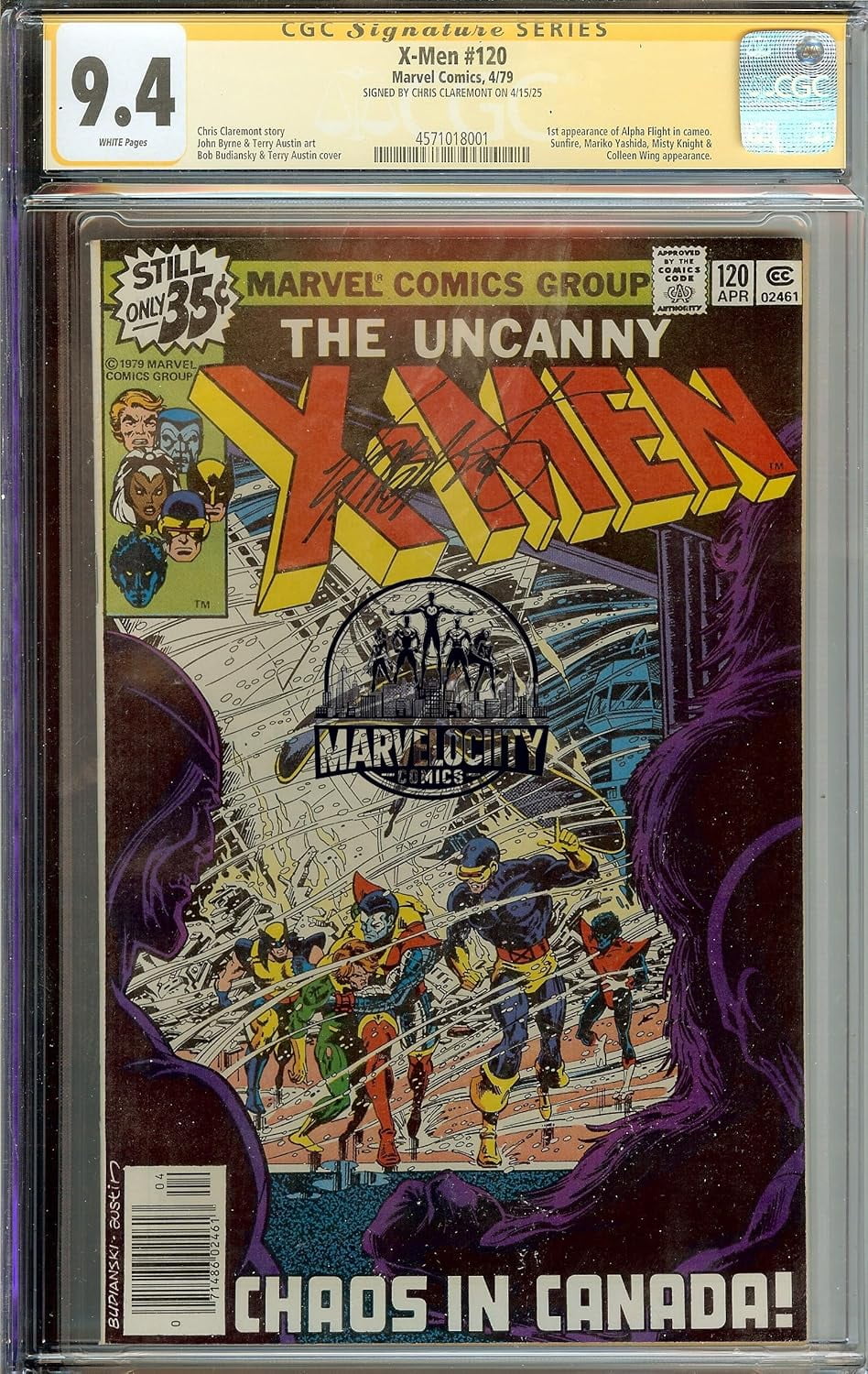 The Uncanny X-Men #128 (1979) Signed Chris Claremont CGC 9.4