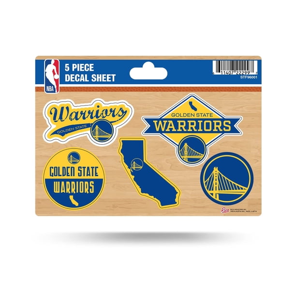 Rico Industries Nba Golden State Warriors Hoja De Calcomanías Troqueladas De 5 Piezas