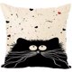 thumbnail image 2 of SZTXJ Pillow Case, Set of 4 Cotton and Linen Printed Black and White Cat Square Cushion Cover for Bed Car Home Sofa 45 x 45cm(black cat), 2 of 5