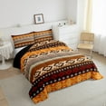 thumbnail image 3 of Feelyou Western Boho Aztec Queen Comforter Set for Teens, Orange Tribal Square Bedding Sets, Vintage Fashion Style Reversible Bedding Comforter Set, Breathable Home Decor, 3pcs, 3 of 8