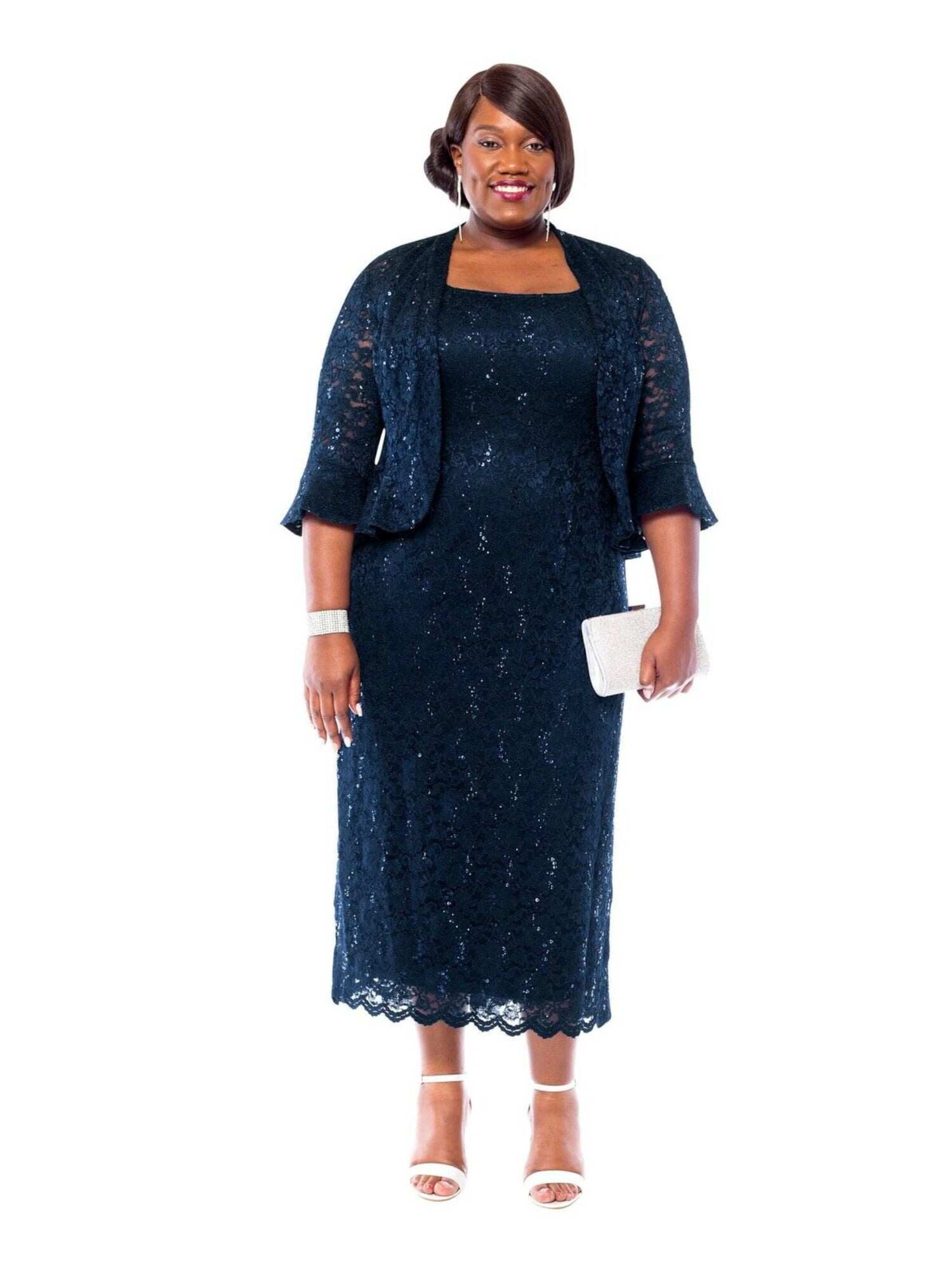 r & m richards navy blue dress