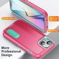 thumbnail image 3 of Allytech Rugged Case Compatible with iPhone 14 with Hidden Kickstand, [Military Grade Drop Protection] Soft TPU Hard PC Bumper Non-Slip Shockproof Full Protective Case, Rose+Mint, 3 of 8