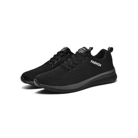 

Rotosw Womens Sneakers Fitness Workout Athletic Shoes Lace Up Running Mens Trainers Unisex Lightweight Sports Black Gray 5.5