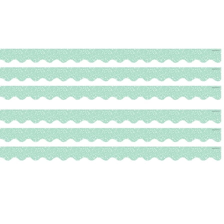 Teacher Created Resources Composition Green Scalloped Border Trim, 35 Feet Per Pack, 6 Packs