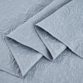 thumbnail image 6 of Chezmoi Collection Luca 3-Piece Oversized Bedspread Set, King Size, Cool Gray, Summer Quilt Lightweight Microfiber Bedspread 118 x 106, Floral Medallion Pattern Coverlet for All Season, 6 of 9