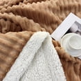 thumbnail image 2 of ROSEKIND Ultra Large Striped Flannel Sherpa Reversible Weighted Throw Blanket-90X90inch, 2 of 4
