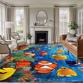 thumbnail image 3 of Ocean Marine Area&nbsp;Rug 5x8ft Life Tropical Fish Coral Underwater World Non-Slip&nbsp;Washable Square&nbsp;Rugs Soft Felt Indoor Floor Mat for Bedroom Kitchen Living Room Bathroom, 3 of 9