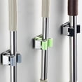 thumbnail image 4 of Giros de la caña de pescar Clips de acero inoxidable Pole Punch-Libre Fijación Fijación Mop Pool Cue Abrazaderas Soporte Montado en la pared Hogar Negro 3PCS Inevent OD002848-03, 4 of 7