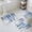 Blue, variant on Purple Gray Bath Mat 3 Piece Bathroom Rug Set, Vintage Country Abstract Gradient Aesthetic Non Slip Bath Rug Contour Mat and Toilet Lid Cover, Absorbent Shower Mats Soft Bath Rugs and Mats Sets