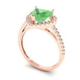 thumbnail image 2 of Halo Engagement Ring for Women - 2.285ct Simulated Green Diamond in 14K Rose Gold Promise Ring, 2 of 6