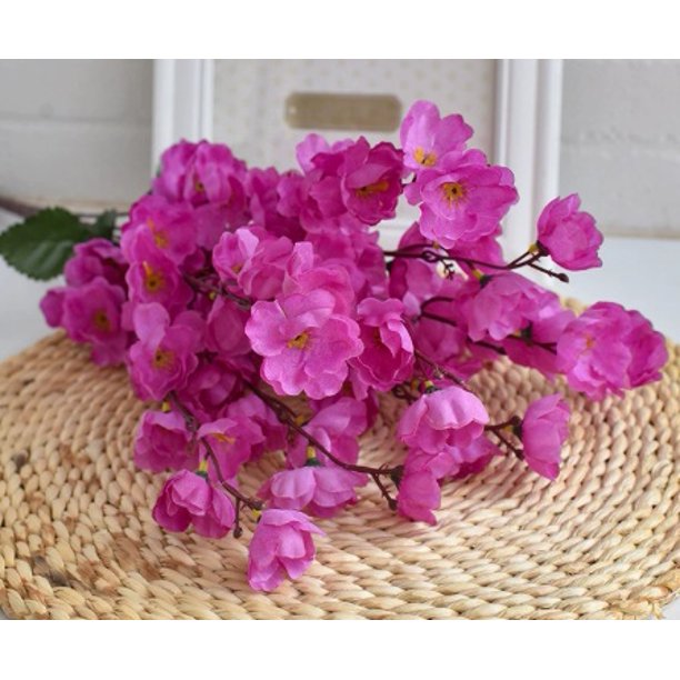 5 ramas artificiales de flores de durazno - árbol artificial decorativo for interiores, sala de estar y exteriores - flores de plástico