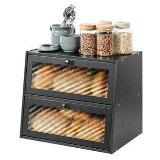 Leopard 504636 Double Layer Bamboo Kitchen Counter Bread Storage