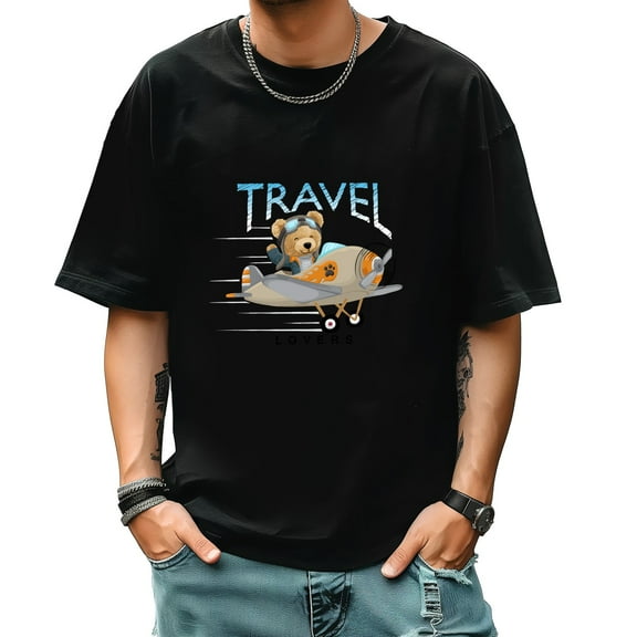 Graphic Tees for Men Summer New Print Casual Tee Fashion Trend Sports Shirt Select