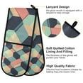 thumbnail image 2 of Yayeee Double Oven Mitt Kitchen Heat Resistant Baking 35" x7" Quilted Glove, Pink Cubes, 2 of 6