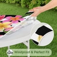 thumbnail image 5 of Pioneer Flower Floral Print Pattern Round Fitted Tablecloth with Elastic Edge,Dining Table Cover Waterproof,Outdoor Round Tablecloth for Camping,Dining,Indoor and Outdoor, 5 of 7